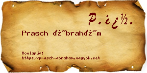 Prasch Ábrahám névjegykártya